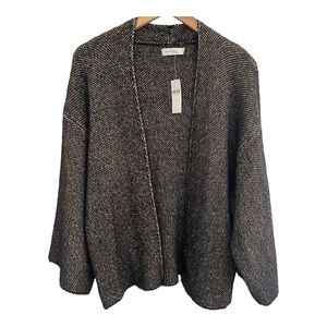 Anthropologie Sleeping On Snow Metallic Open Front Kimono Sleeve Cardigan Wrap